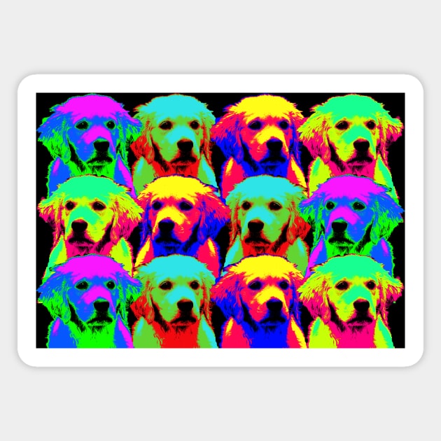 Neon Dogs Sticker by Kelly Louise Art